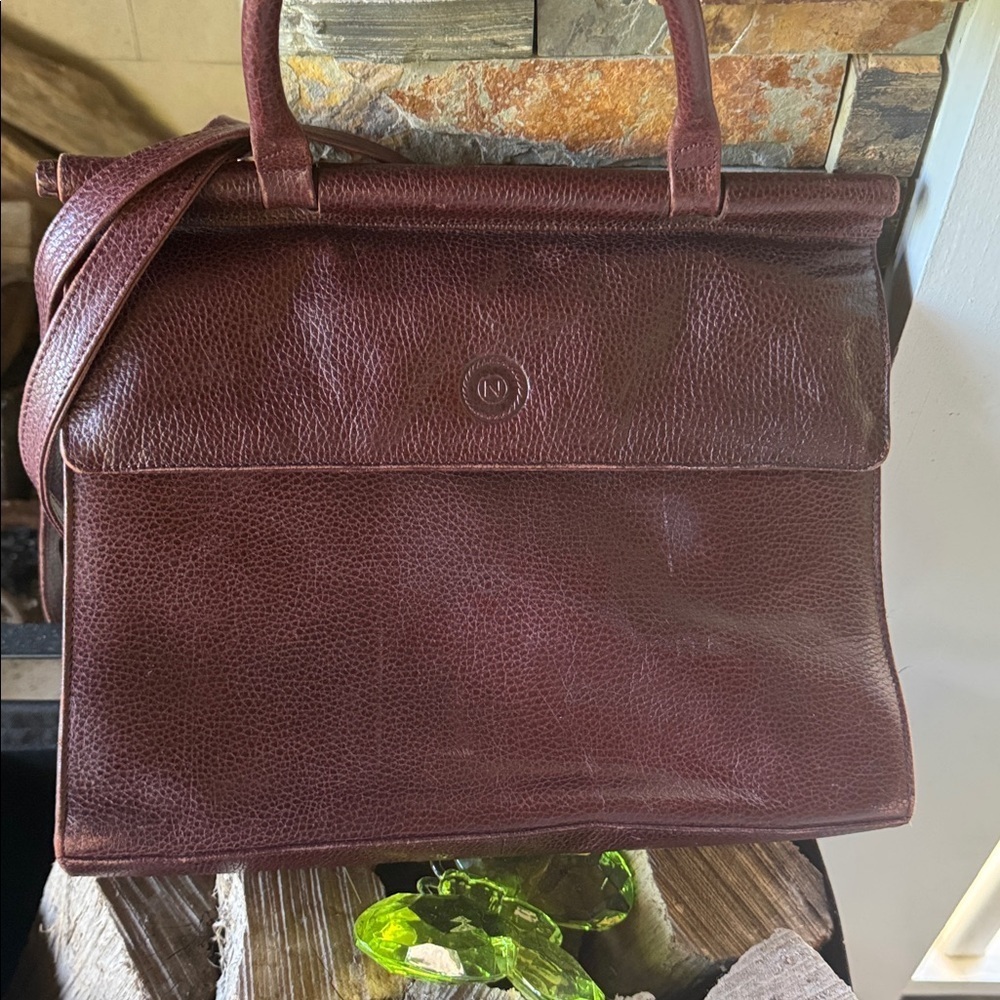 Albert Nipon Vintage burgundy leather bag